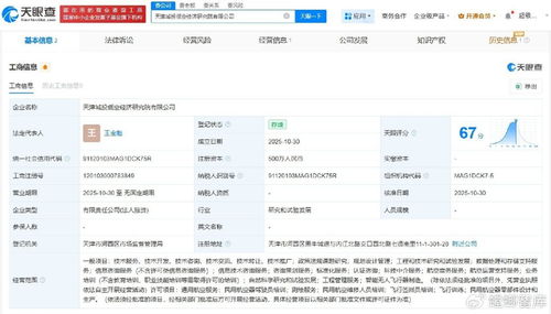 天津城投成立低空經濟研究院，注冊資本500萬推動工程技術研發